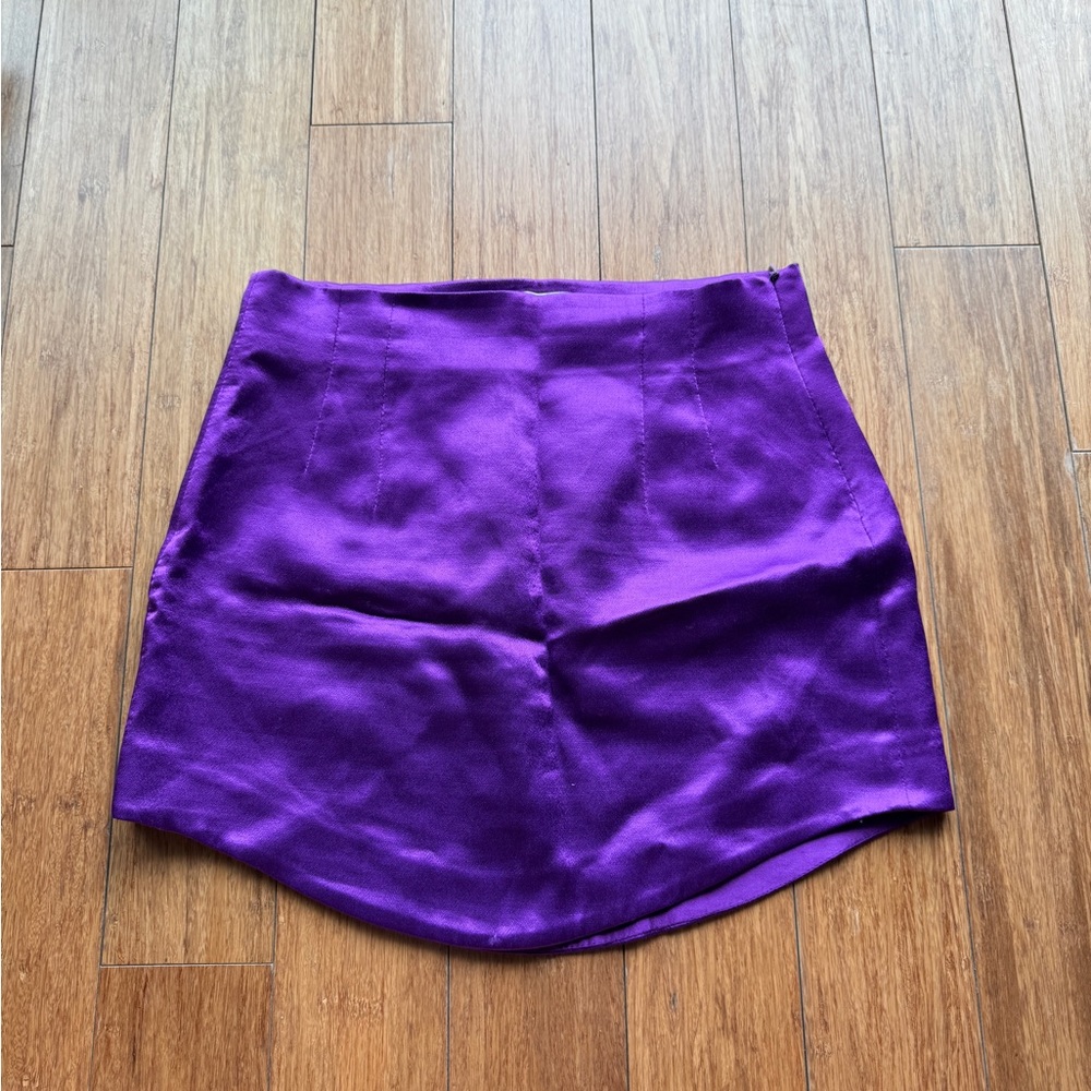 Zara Satin Purple Mini Skirt
